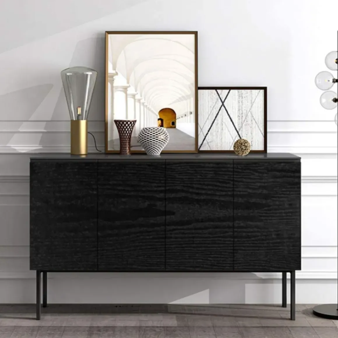 Zelfklevend Behang - Vinyl - Zwart - Zwart Houtlook - Houtlook - Legno Nero - 122Cmx10M