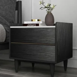 Zelfklevend Behang - Vinyl - Zwart - Zwart Houtlook - Houtlook - Legno Nero - 122Cmx10M