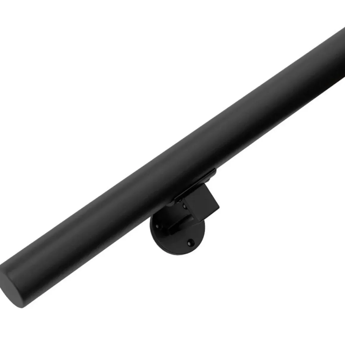 Zwarte Trapleuning 200 Cm + 2 Houders
