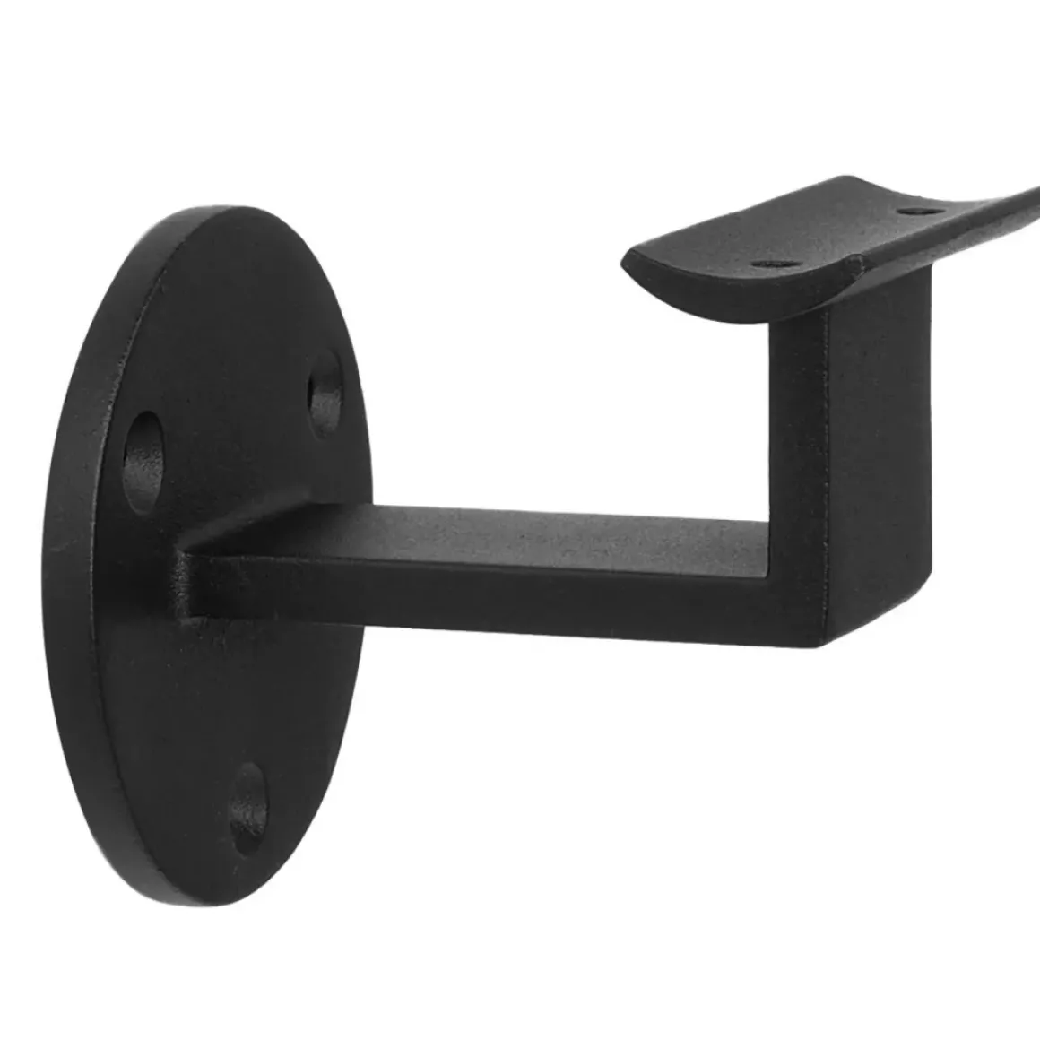 Zwarte Trapleuning 200 Cm + 2 Houders